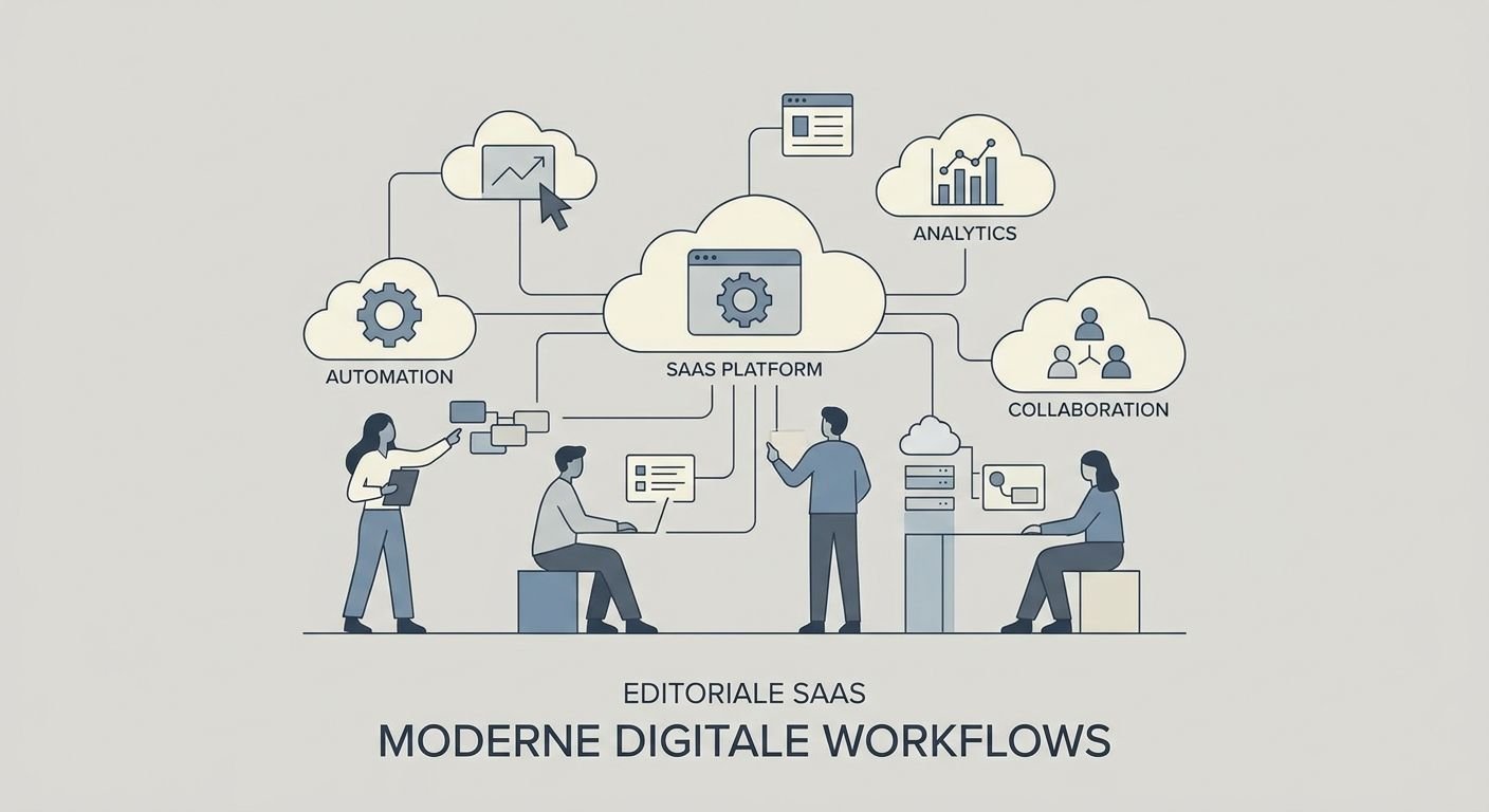 Illustration zeigt digitale Arbeitsabläufe und Kollaboration bei der Planung und Durchführung von Events mit Fokus auf Teilnehmeraktivierung.
