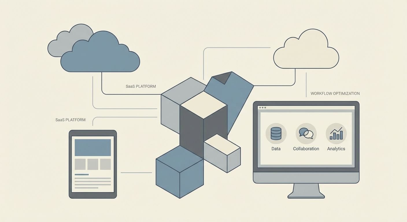 Illustration moderner digitaler Arbeitsabläufe mit QR-Codes in Marketingmaterialien und deren Tracking.